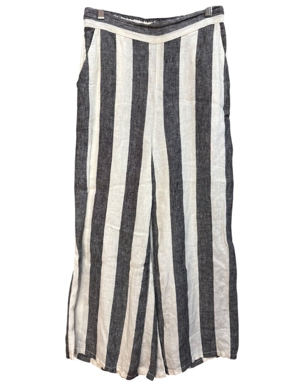 Christian Siriano New York Striped Linen Wide-Leg Pants S - Picture 1 of 6